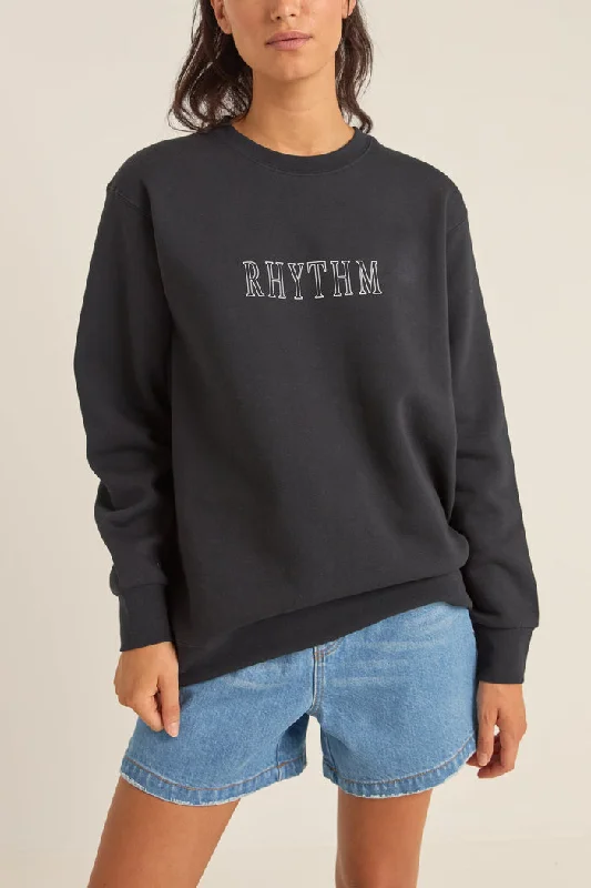 Buy More, Save More long-sleeve athletic hoodieRhythm Flagship Boyfriend Fleece Crew - BLACK Buy More, Save More long-sleeve athletic hoodieRhythm Flagship Boyfriend Fleece Crew - BLACK