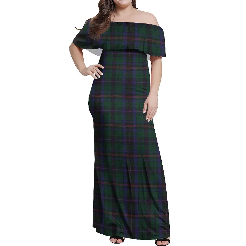 Unbeatable Prices Phillips of Wales Tartan Off Shoulder Long Dress