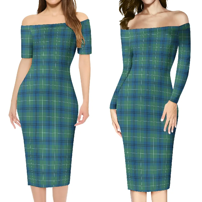 Overstock Oliphant Ancient Tartan Off Shoulder Lady Dress