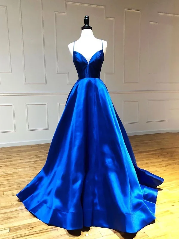 Deal Frenzy A-line Spaghetti Straps Royal Blue Long Prom Dresses Party Dresses JKM3015 Deal Frenzy A-line Spaghetti Straps Royal Blue Long Prom Dresses Party Dresses JKM3015