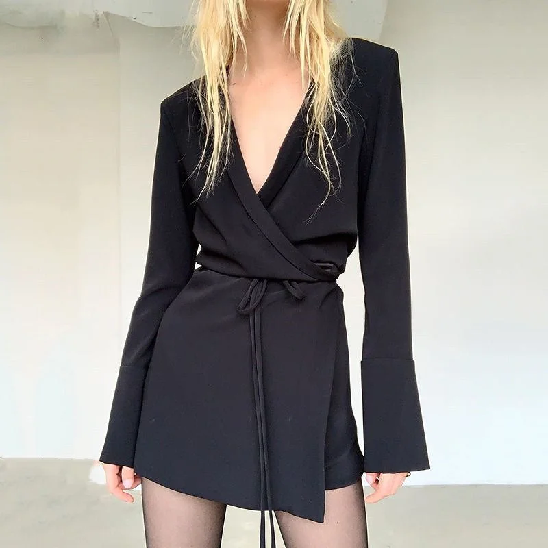 Exclusive Savings A-line dressBerriesJam - Long Sleeve Party Elegant Mini Dresses with Belt