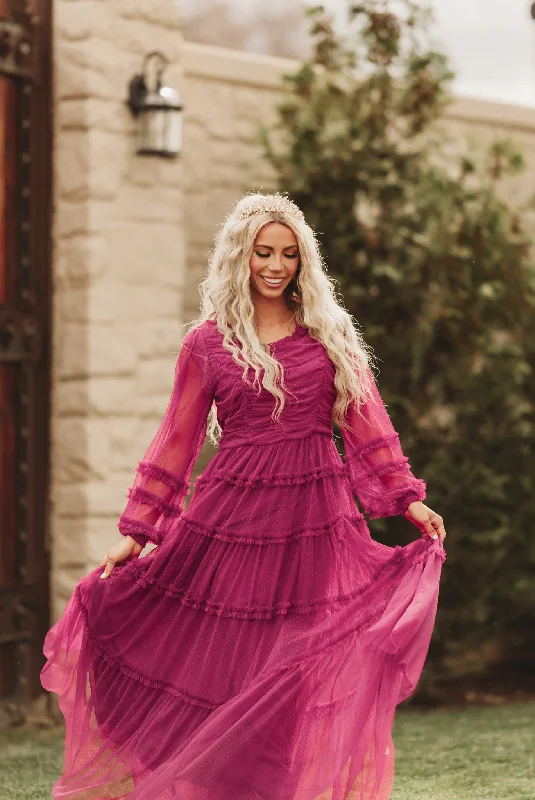 Members Only Genevieve Magenta Haze Gown - DM Exclusive - Maternity Friendly