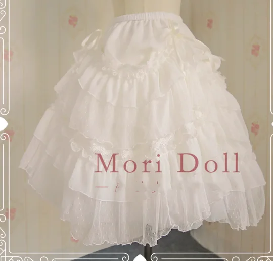 Mori Doll~Elegant Lolita Flounce Hemline Skirt Multicolors