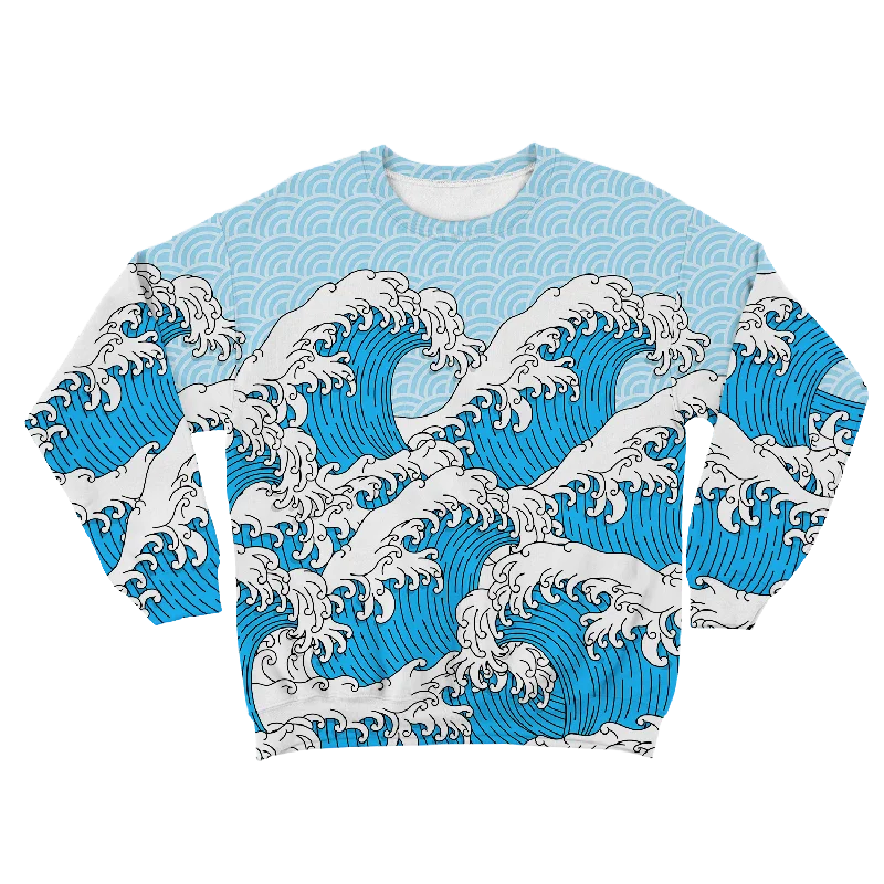 Weekend Flash Sale warm athletic hoodieRetro Waves All Over Print Unisex Sweatshirt