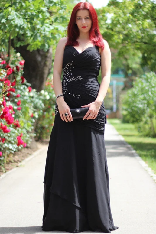Don’t Miss Out Mermaid Halter Sleeveless Floor Length Chiffon Beading Evening Dress