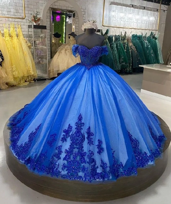 Mega Sale classic fit-and-flare dressRoyal Blue Ball Gown Quinceanera Dresses Beading Sweet 16 Dress Y5551