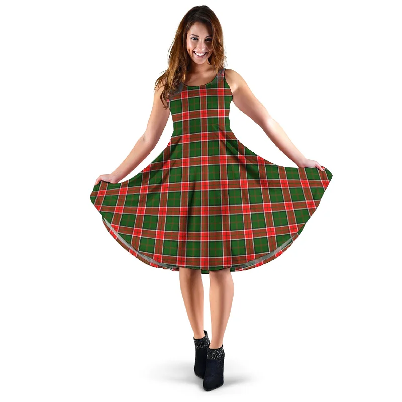 Today’s Deal Pollock Tartan Sleeveless Midi Womens Dress