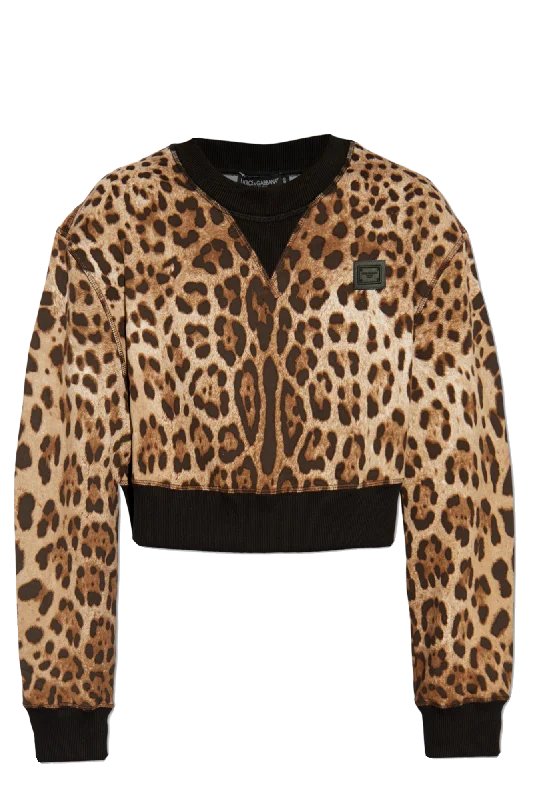 Dolce & Gabbana Sweatshirt with animal print in BROWN - 42