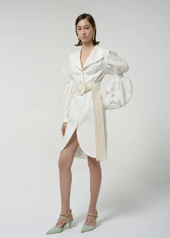 Factory Direct Sale summer dressBLANCA DRESS WITH KNITTED BELT