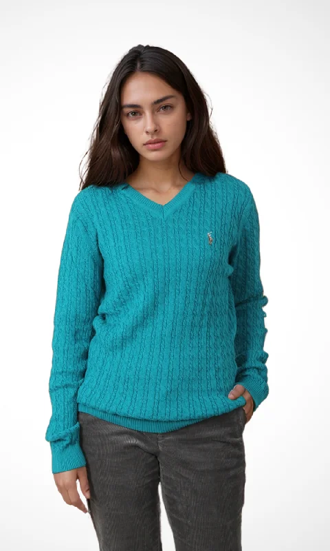Crazy Savings performance gym sweatshirtWomen Knit Jumper (Turquoise)