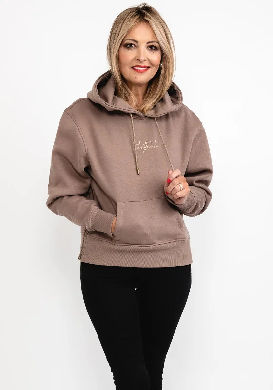 Price Blitz fitted hoodieGuess Womens Zipped Side Hoodie, Mocha