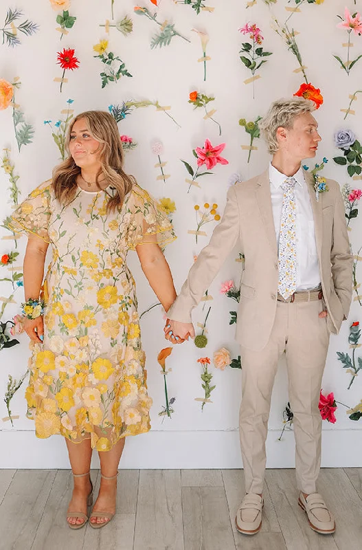 Blowout Deals Lillian Duchess Yellow Floral Dress - DM Exclusive