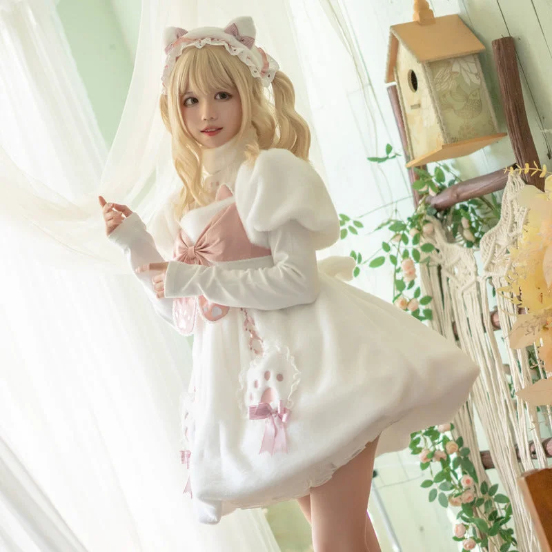 Take Advantage fitted dressEieyomi~Cat Planet~Kawaii Lolita Winter Thicken OP