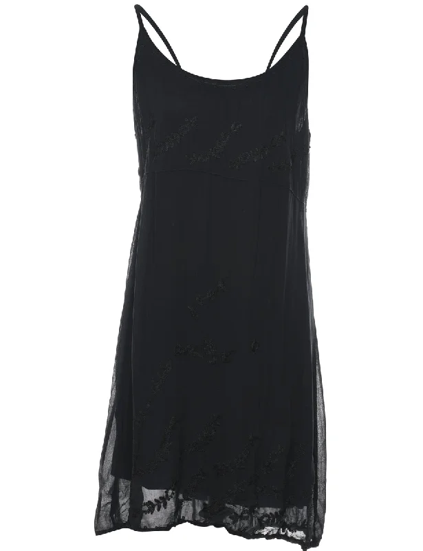 Strappy Black Dress - M