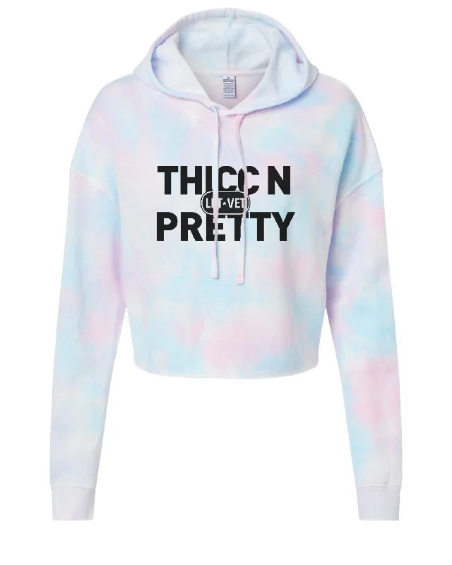 Midnight Madness zip-up hoodie for gymThicc N Pretty Crop Hoodie- Cotton Candy