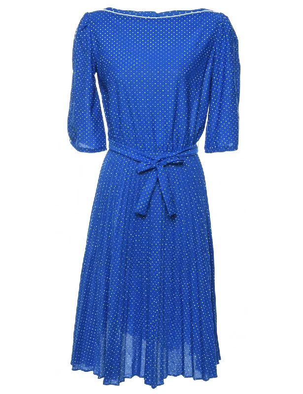 Limited Quantity street style coatBlue Polka Dot Dress - M