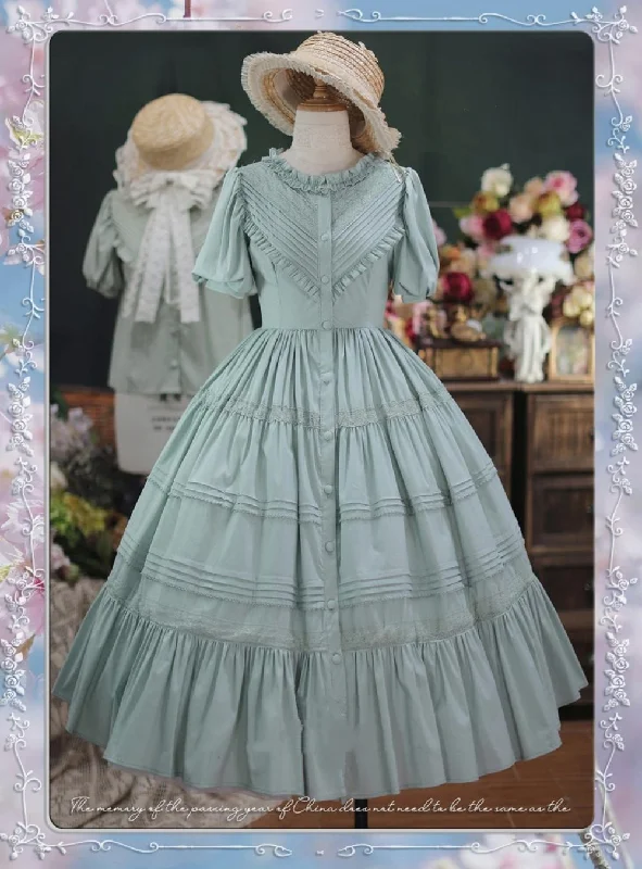 Tiny garden~Elegant Lolita Short Sleeve OP Multicolors