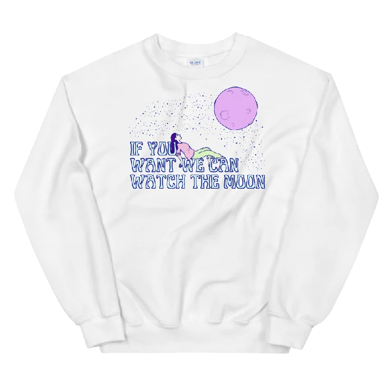 Amazing Deals cozy workout hoodieIf You Want We Can Watch The Moon Graphic Sweatshirt Amazing Deals cozy workout hoodieIf You Want We Can Watch The Moon Graphic Sweatshirt