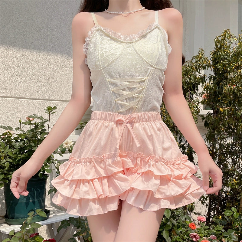 New Markdowns vintage-inspired dressSugar Girl~Daily Lolita Bloomers Anti-Exposure Pink Ruffle Safety Shorts