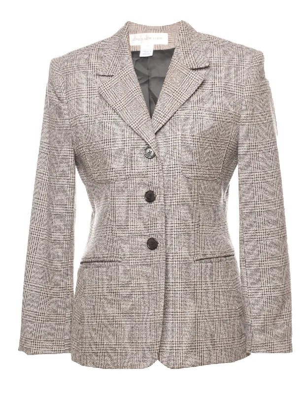 Best Bargains comfortable coatJones New York Checked Grey Blazer - S