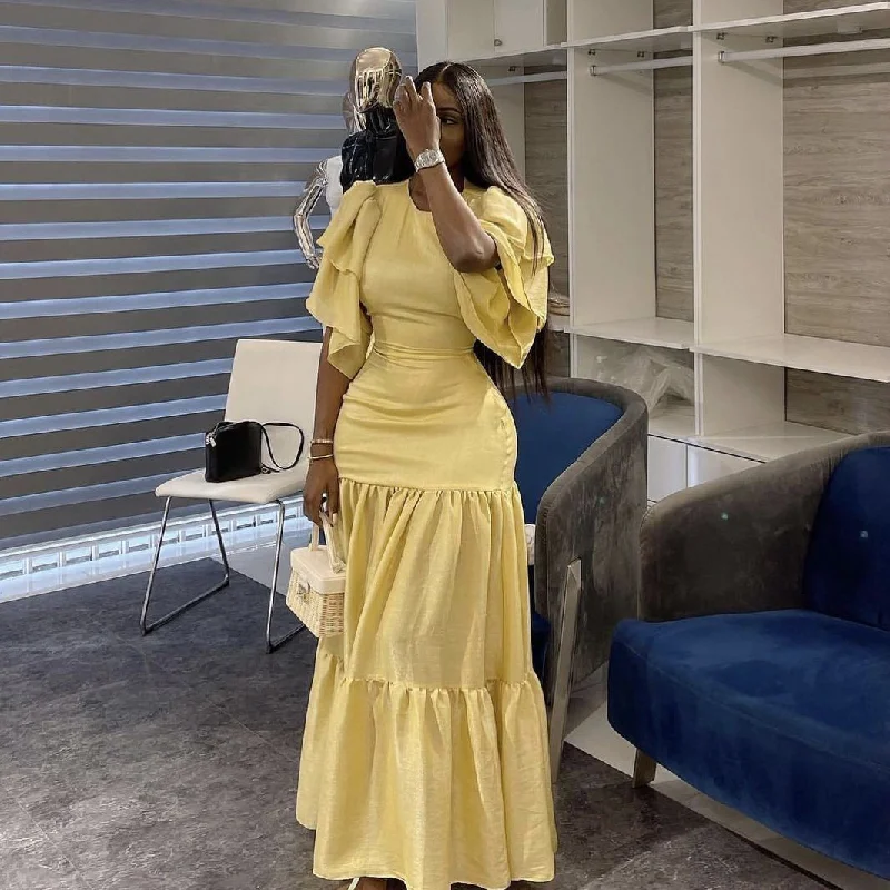 Buy More, Save More satin midi dressSimple Yellow Long Evening Dress,Yellow Wedding Guest Dress Y4082 Buy More, Save More satin midi dressSimple Yellow Long Evening Dress,Yellow Wedding Guest Dress Y4082