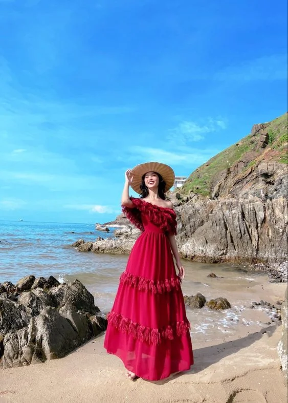 Daily Deals mini dressClassy Off The Shoulder A-line Prom Dress,Summer Beach Dress Y5869