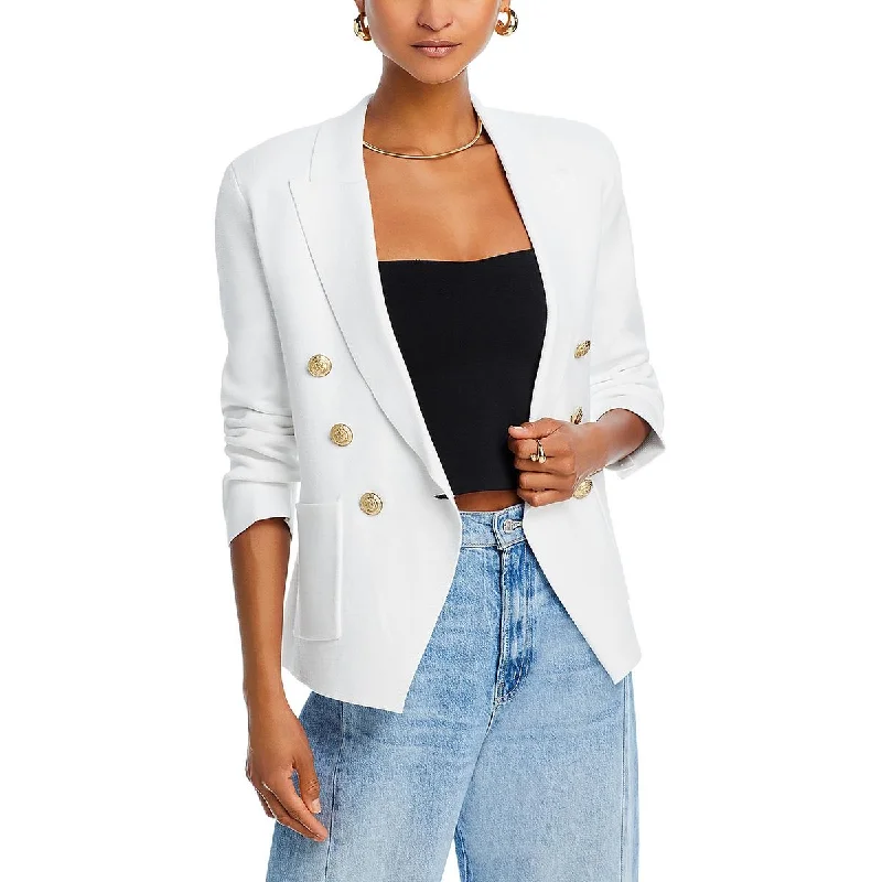 Doorbuster Deal relaxed fit coatWomens Cotton Blend Office Double-Breasted Blazer