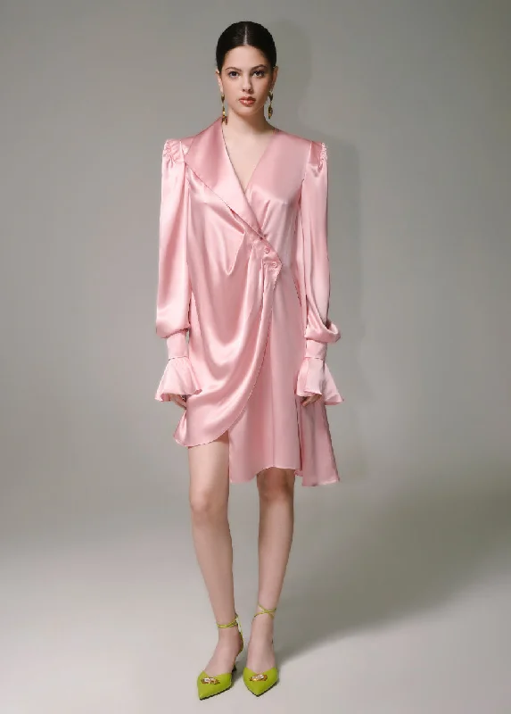 Weekend Deal ruched dressSILK ASYMMETRIC DRESS