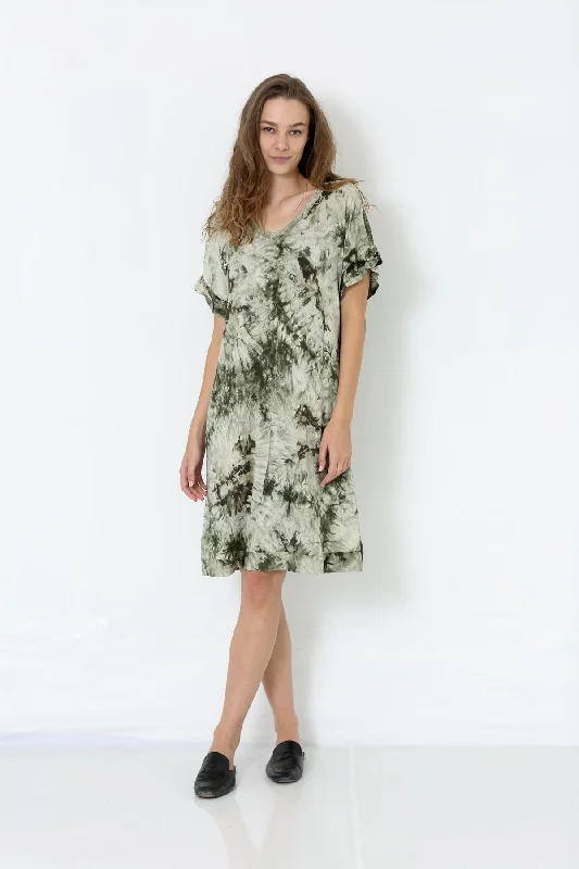Limited Stock pleated maxi dressSS RUFFLE HEM V NECK PULLOVER DRESS - D9024