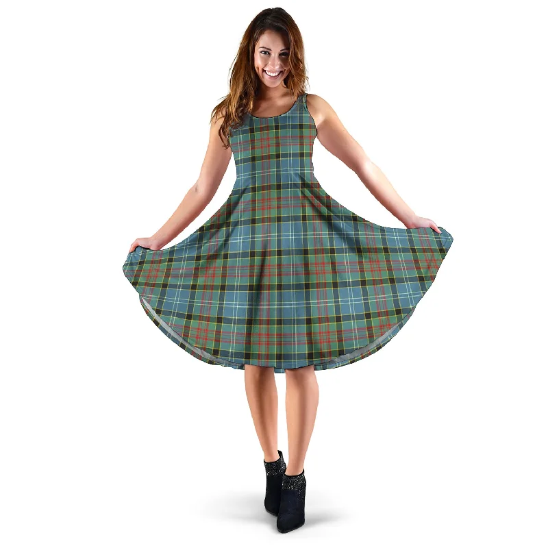 Unmissable Offer Paisley Tartan Sleeveless Midi Womens Dress