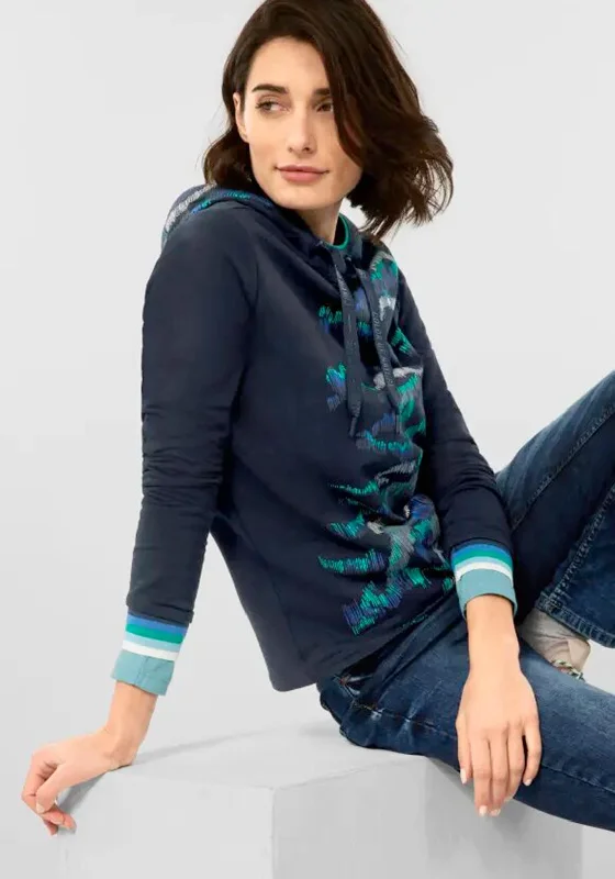 Unbeatable Prices bold hoodie with logoCecil Print Torso Hoodie, Deep Blue
