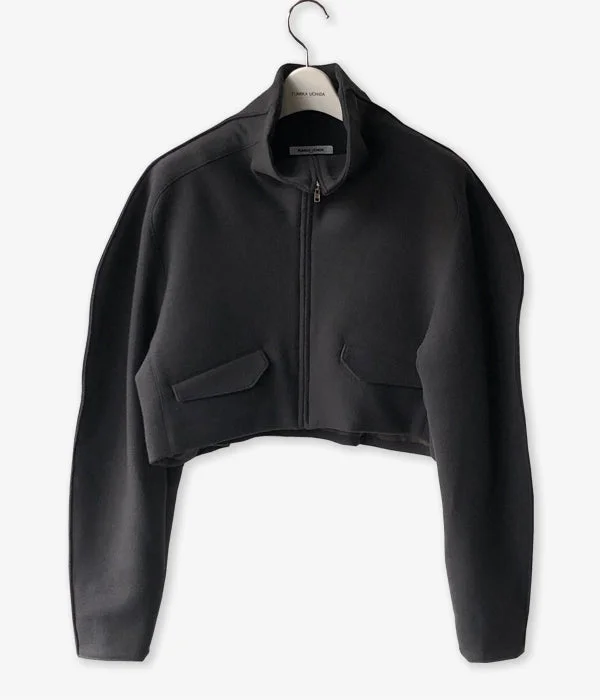 Discount Deals cold weather coatFUMIKA_UCHIDA/STRETCH W-FACE HIGH-NECK SHORT BLOUSON(ASPHALT)