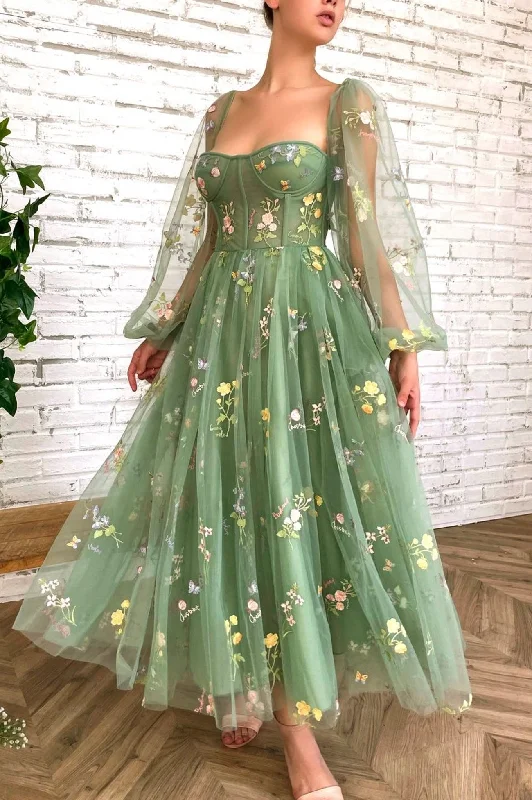Flash Sale Green Tulle Lace Short Prom Dress