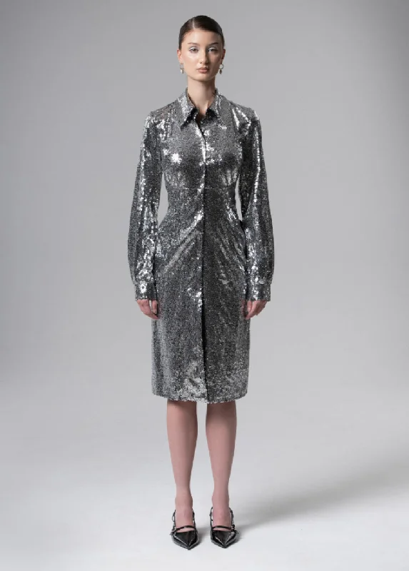 Stock Clearance off-the-shoulder dressMIDNIGHT SPARKLE DRESS