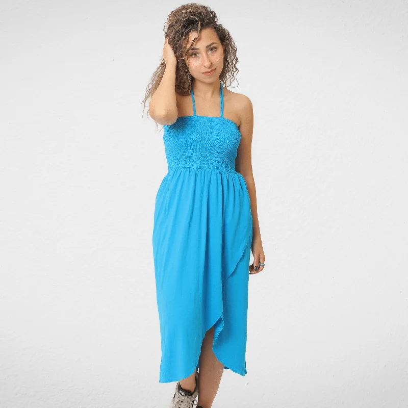 Price Smash classic fit-and-flare dressWomen Cotton Dress - Turquoise