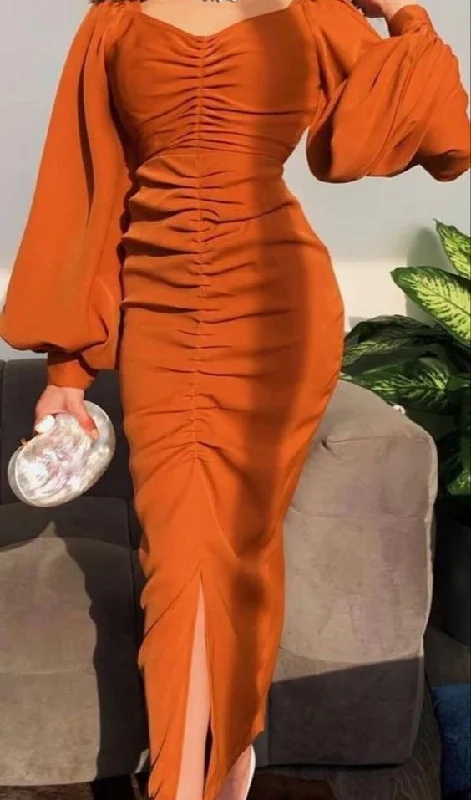 Best Seller party dressChic Orange Tight Prom Dress Party Dress Y5649
