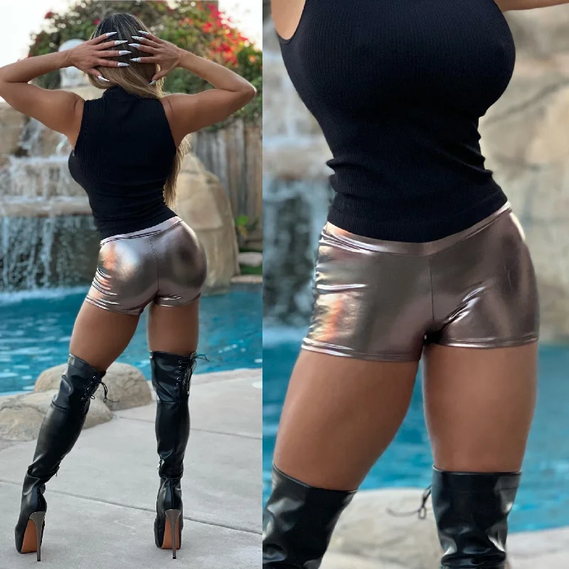 Bargain Prices mini dressConnie's "VIP Vegas Club Girl St. Tropez Bronze, Metallic RUBBERIZED Stretch Breaker Mini Shorts ...Made in the USA Bargain Prices mini dressConnie's "VIP Vegas Club Girl St. Tropez Bronze, Metallic RUBBERIZED Stretch Breaker Mini Shorts ...Made in the USA
