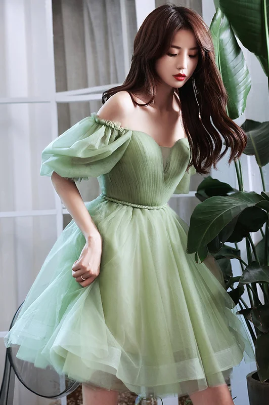 Markdowns Cute Tulle Knee Length Prom Dress, A-line Mini Party Dress