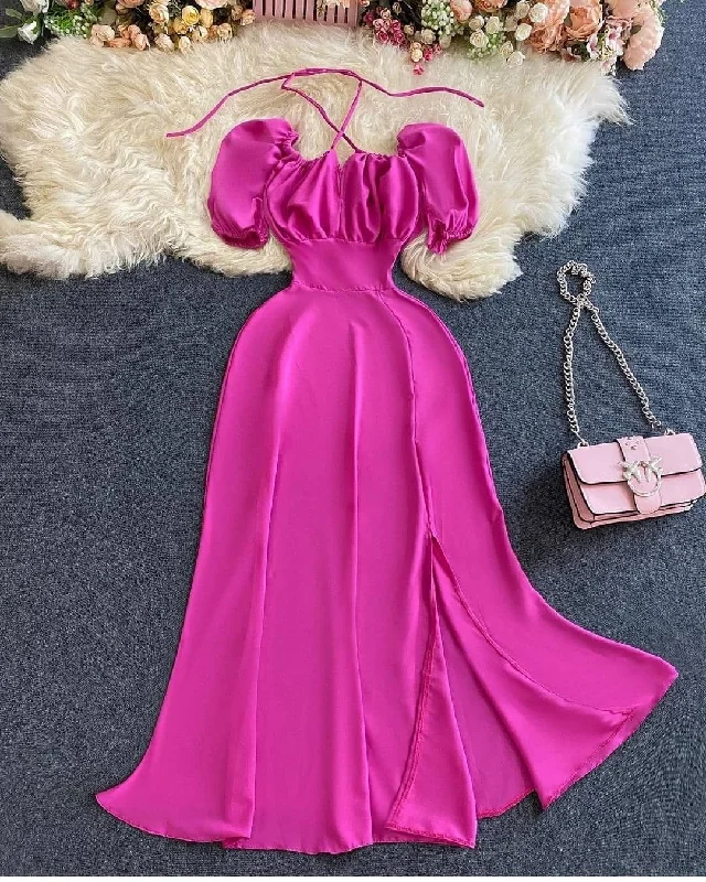 Early Bird Discount layered dressRetro Style A-line Prom Dress With Split Y5646