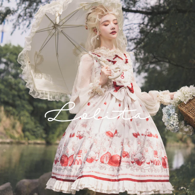 (BuyForMe) Bodhi Lolita~Strawberry Fruit Tea SP~Apricot Sweet Lolita Jumper Dress