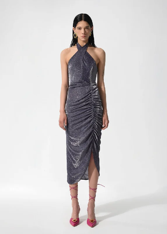 Price Blitz midi dressSPARKLY TWISTED NECK DRESS