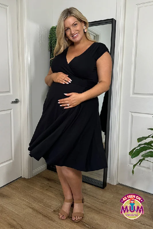 Shop and Save comfy dressMaternity Wrap Dress - Black