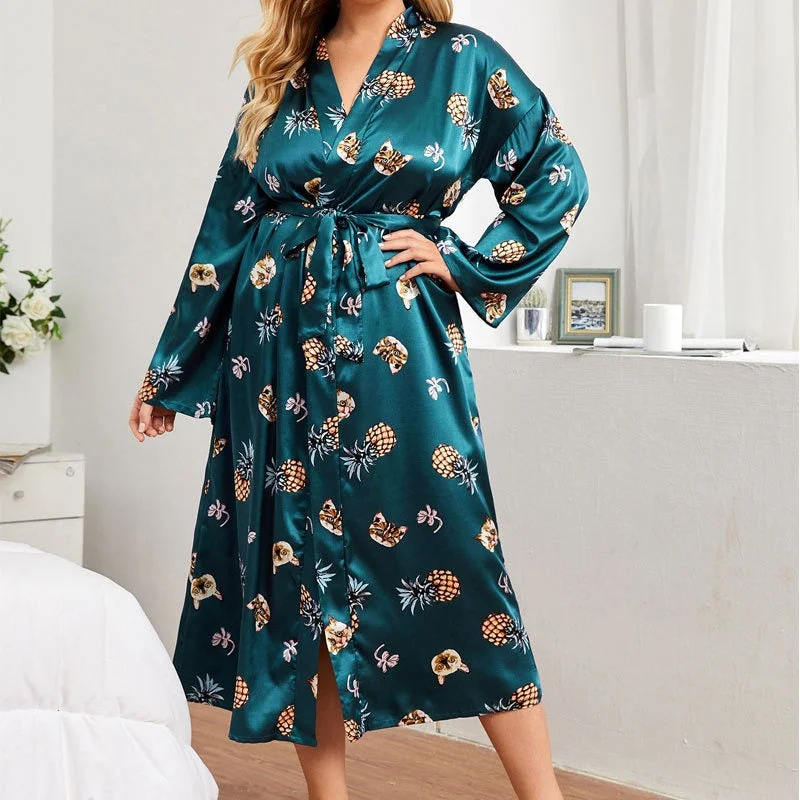 Overstock stylish dressSatin Pineapple Robe