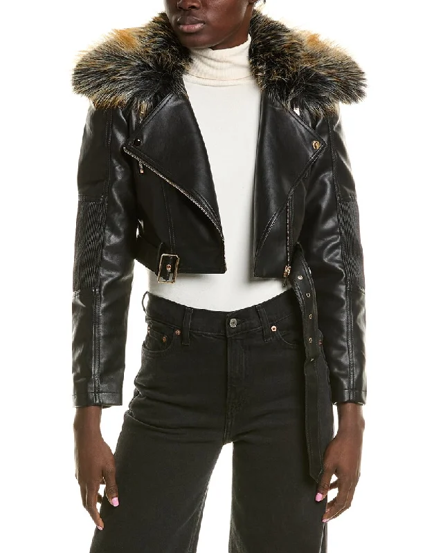 Exclusive Offers insulated trench coatBeulah Asymmetrical Crop Moto Jacket