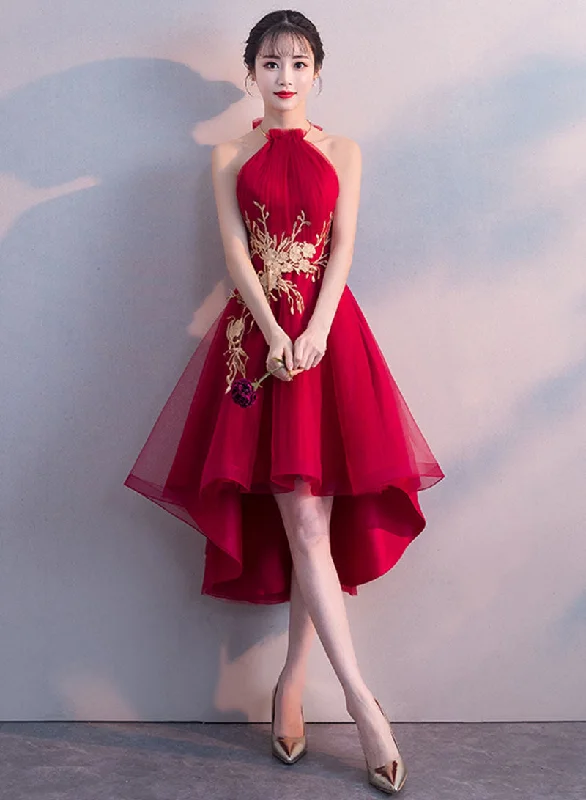 Huge Savings Cute Tulle Lace Short Prom Dress, A-Line Backless Evening Party Dress