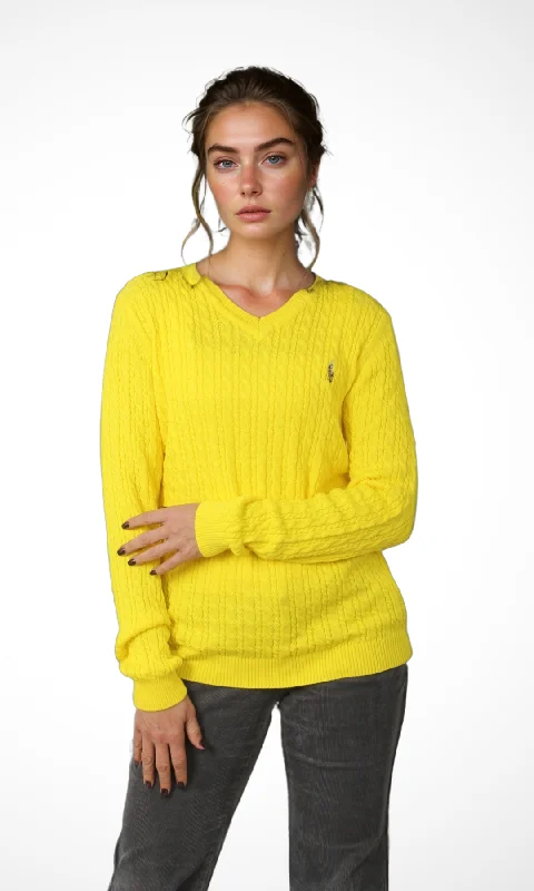 Don't Miss retro sports hoodieWomen Knit Jumper (Yellow)