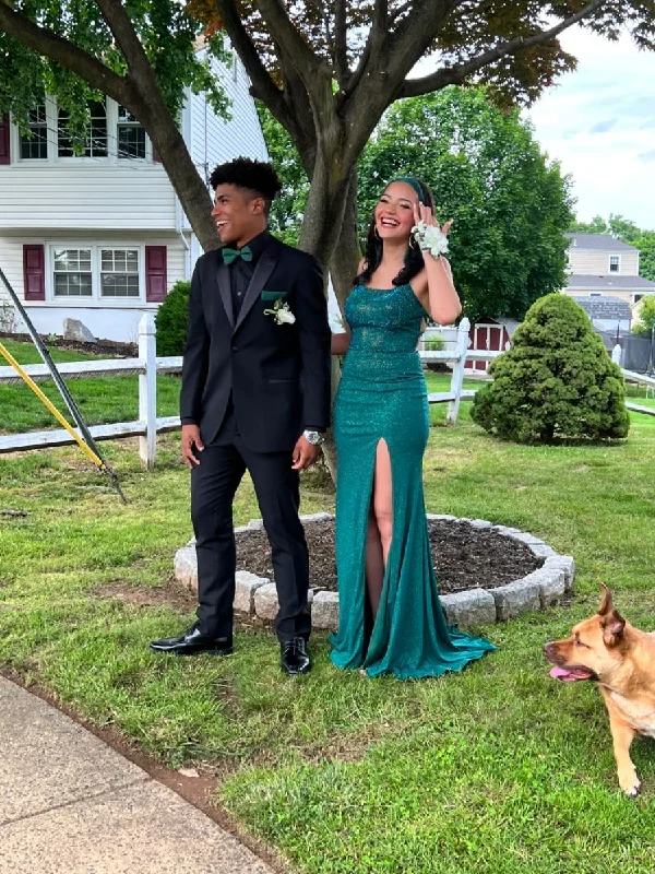 Quick Sale comfy maxi dressElegant Green Sheath Prom Dress With Split  Y5781