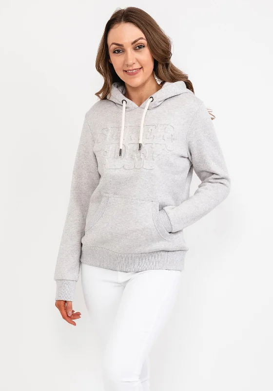 Superdry Womens Embossed Hoodie, Glacier Grey