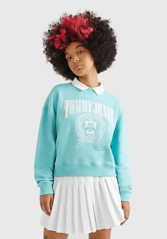 Steals and Deals vintage hoodieTommy Jeans Womens Varsity Polo Sweatshirt, Ocean Tide Steals and Deals vintage hoodieTommy Jeans Womens Varsity Polo Sweatshirt, Ocean Tide