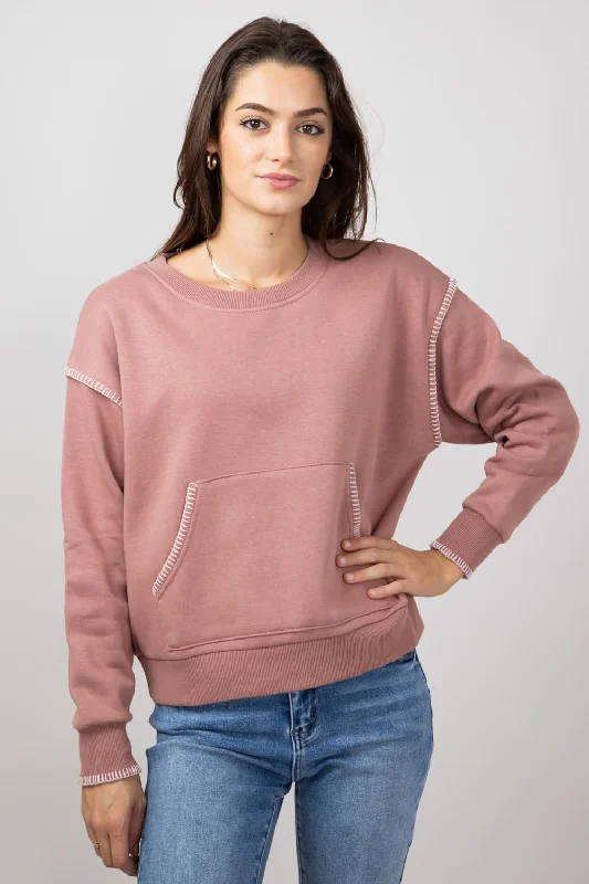 Closeout performance workout sweatshirtC&C California Sutton Stitch Crewneck Sweatshirt for Women in Burlwood | 89B02967T-C877-BURLWOOD Closeout performance workout sweatshirtC&C California Sutton Stitch Crewneck Sweatshirt for Women in Burlwood | 89B02967T-C877-BURLWOOD